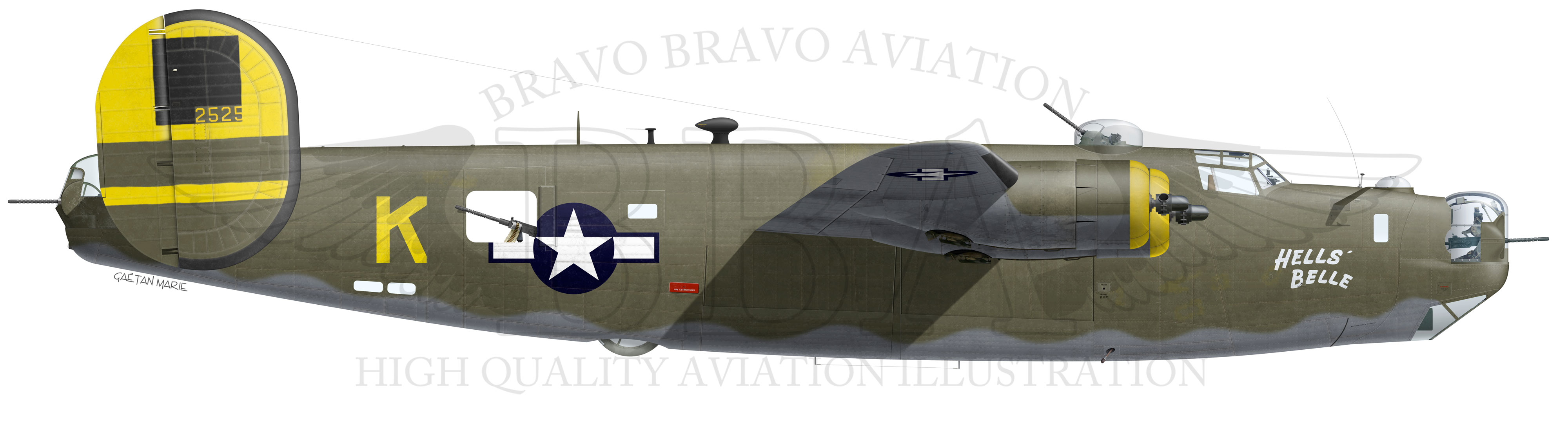 USAAF, B-24H-15-FO, 42-52505, 'Hell's Belle', 781 BS, 465 BG, Pantanella Airfield, Italy, 1944